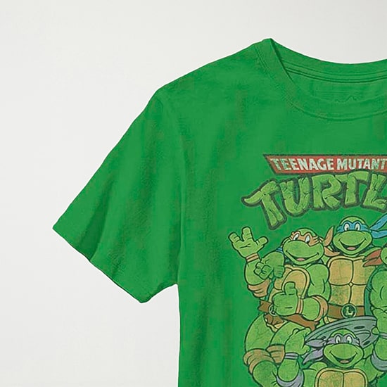 Little & Big Kid Boys Crew Neck Short Sleeve Slim Fit Teenage Mutant Ninja Turtles Graphic T-Shirt