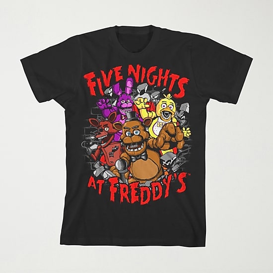 Little & Big Kid Boys Crew Neck Short Sleeve Regular Fit Five Nights at Freddys Graphic T-Shirt