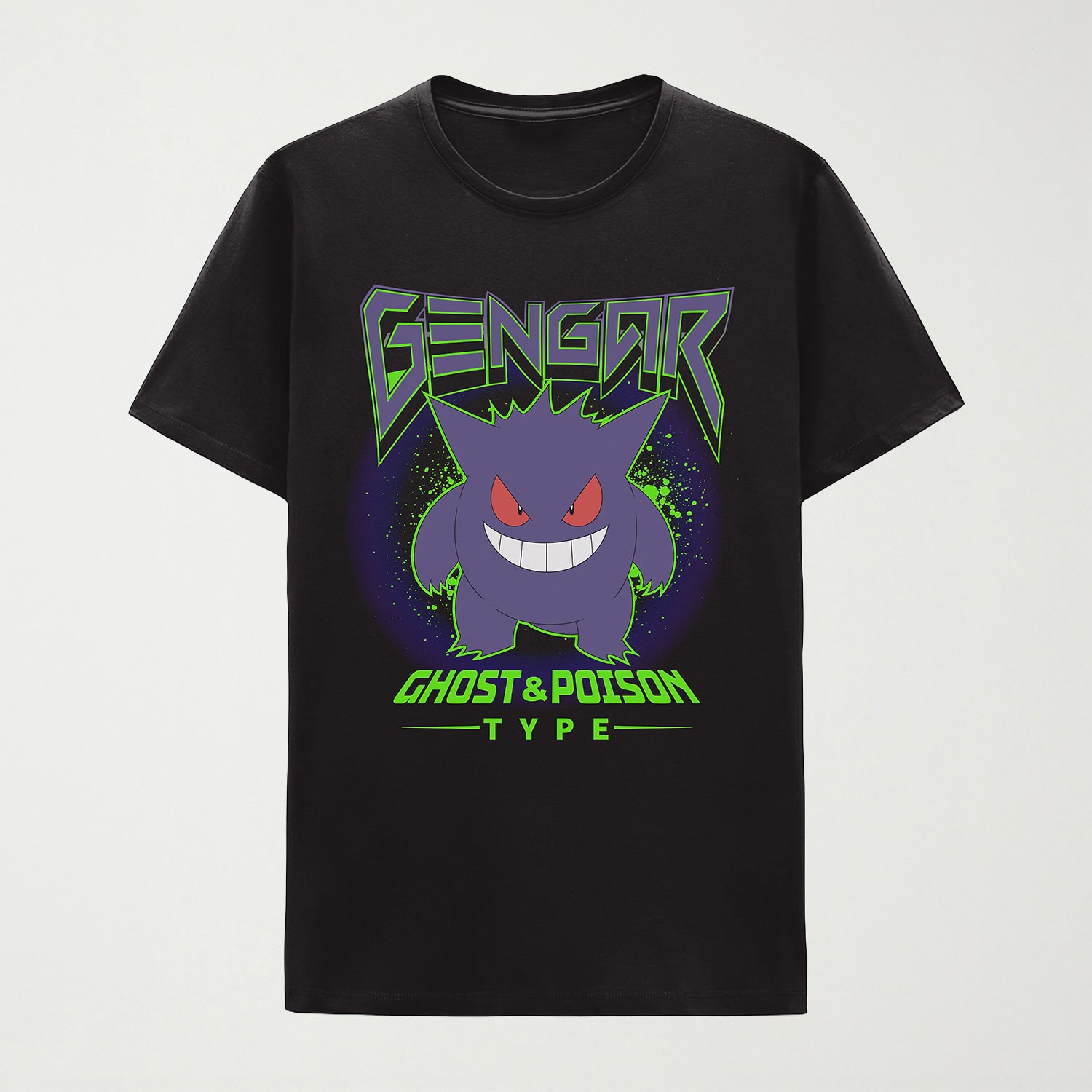 Gengar Little & Big Kid Boys Crew Neck Short Sleeve Regular Fit Pokemon Graphic T-Shirt