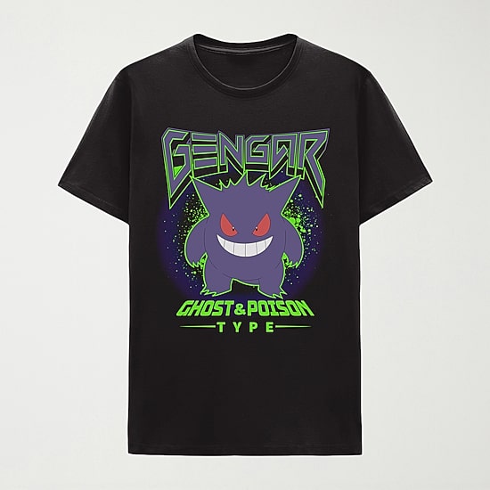 Gengar Little & Big Kid Boys Crew Neck Short Sleeve Regular Fit Pokemon Graphic T-Shirt