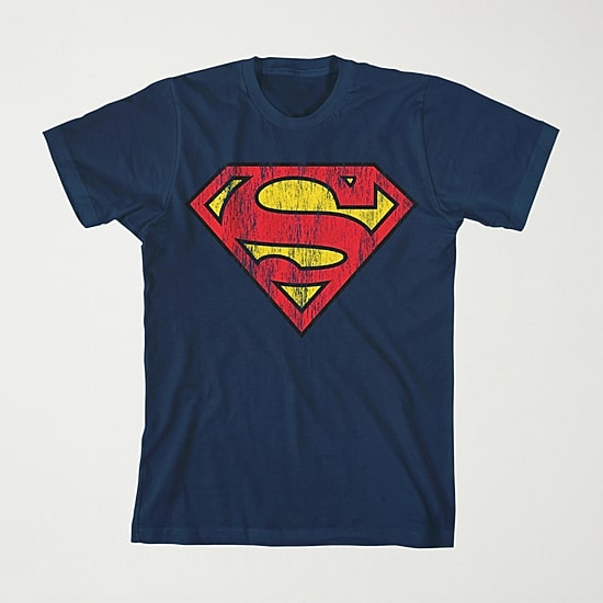Little & Big Kid Boys Crew Neck Short Sleeve Loose Fit Superman Graphic T-Shirt