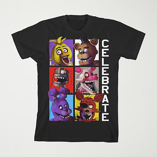 Little & Big Kid Boys Crew Neck Short Sleeve Loose Fit Five Nights at Freddys Graphic T-Shirt