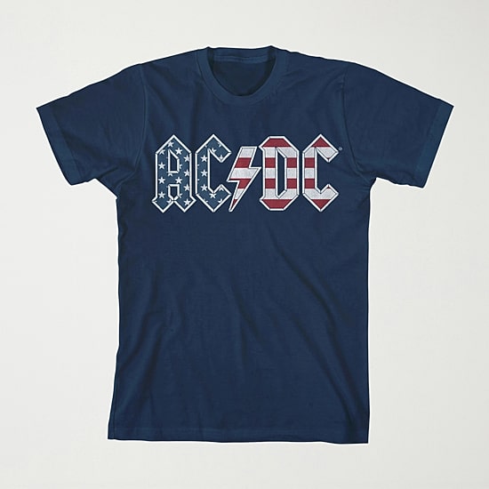 Little & Big Kid Boys Crew Neck Short Sleeve Flag Loose Fit AC/DC Graphic T-Shirt