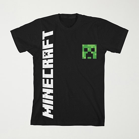 Little & Big Kid Boys Crew Neck Short Sleeve Loose Fit Minecraft Graphic T-Shirt