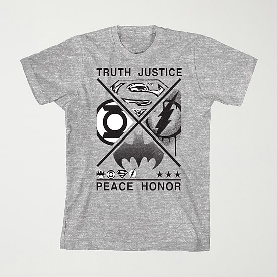 Little & Big Kid Boys Crew Neck Short Sleeve Loose Fit Justice League Graphic T-Shirt