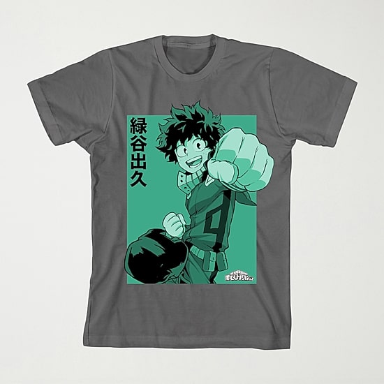 Deku Punch Little & Big Kid Boys Crew Neck Short Sleeve Loose Fit Graphic T-Shirt