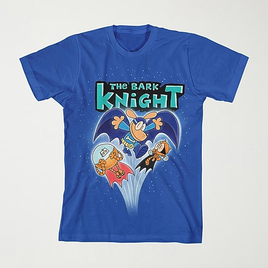 Bark Knight Little & Big Kid Boys Crew Neck Short Sleeve Loose Fit Dog Man Graphic T-Shirt