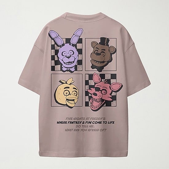 Little & Big Kid Boys Crew Neck Short Sleeve Oversized Five Nights at Freddys Graphic T-Shirt