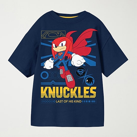 Knuckles Little & Big Kid Boys Crew Neck Short Sleeve Oversized Sonic the Hedgehog Graphic T-Shirt