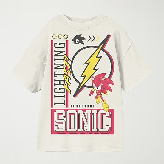 Little & Big Kid Boys Crew Neck Short Sleeve Oversized Sonic the Hedgehog Graphic T-Shirt