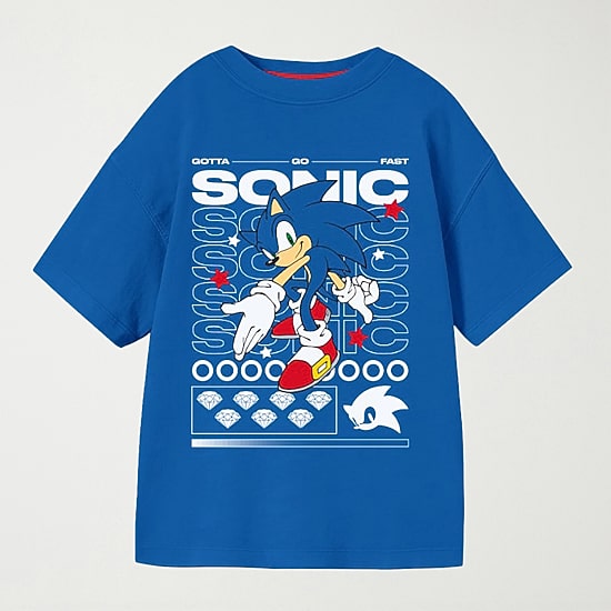 Little & Big Kid Boys Crew Neck Short Sleeve Oversized Sonic the Hedgehog Graphic T-Shirt