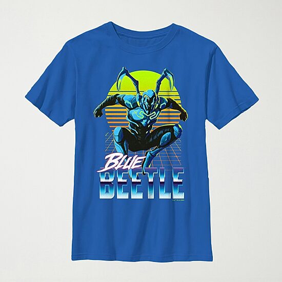 Little & Big Kid Boys Crew Neck Short Sleeve Regular Fit Blue Beetle Graphic T-Shirt