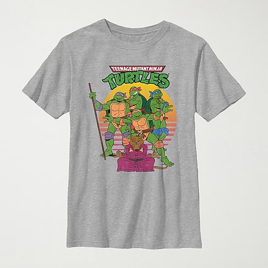 Little & Big Kid Boys Crew Neck Short Sleeve Regular Fit Teenage Mutant Ninja Turtles Graphic T-Shirt