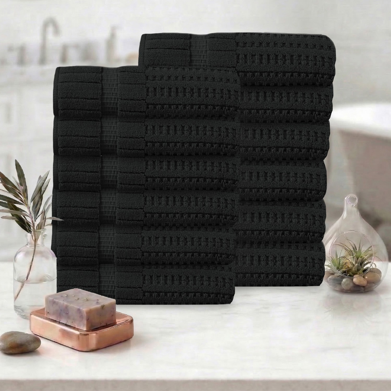 Home Weavers Inc Willow Collection 100% Cotton Zero Twist 12-pc. Quick Dry Bath Towel Set