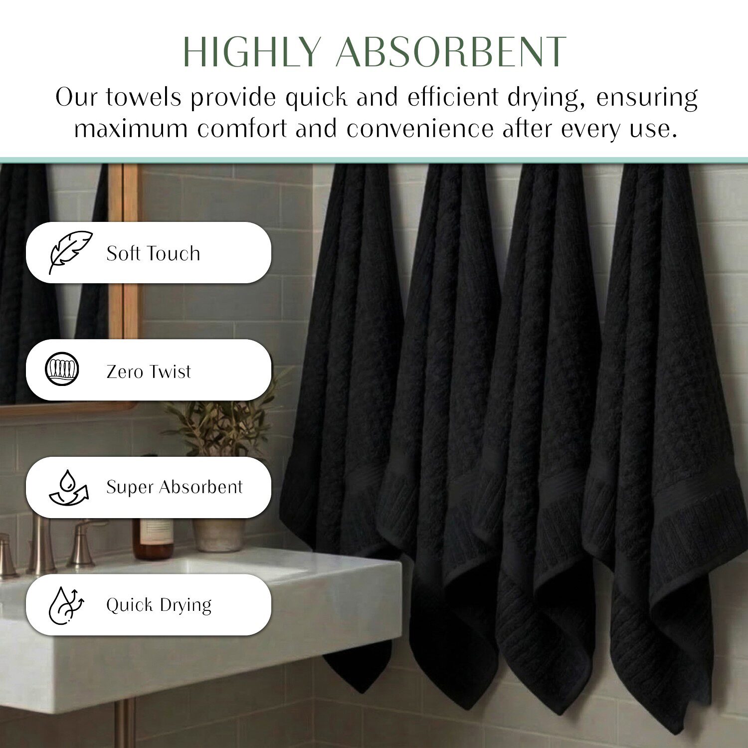Home Weavers Inc Willow Collection 100% Cotton Zero Twist 12-pc. Quick Dry Bath Towel Set