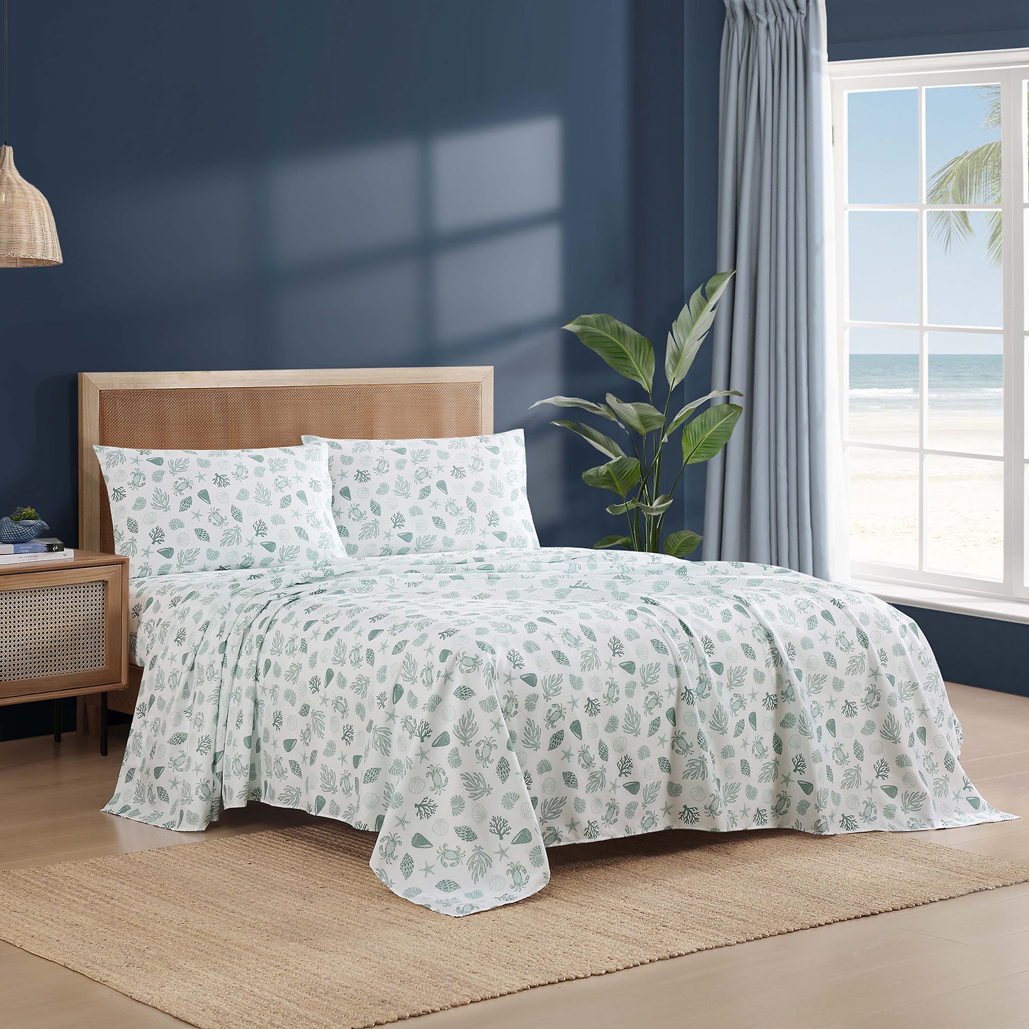 Beatrice Home Fashions Caribbean Joe Coastal 4pc Sheet Set