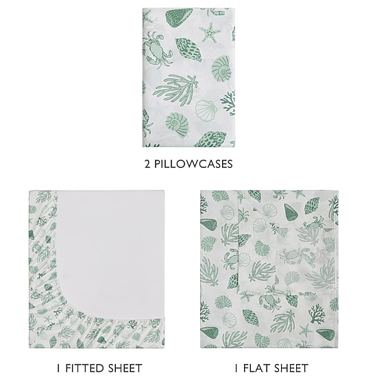 Beatrice Home Fashions Caribbean Joe Coastal 4pc Sheet Set