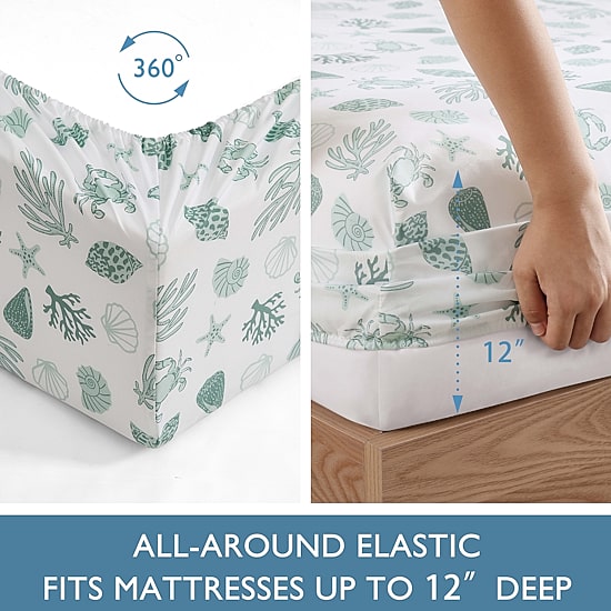 Beatrice Home Fashions Caribbean Joe Coastal 4pc Sheet Set