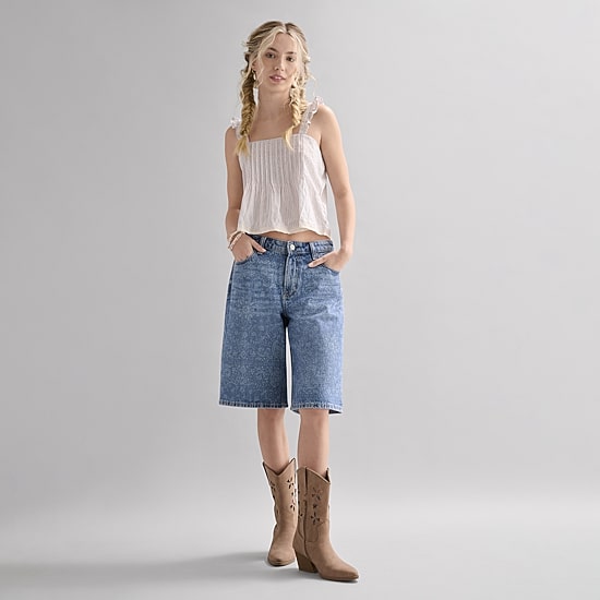 Arizona Jean Co Womens Venus Stacked Heel Cowboy Boots