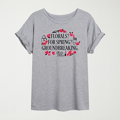 Florals For Spring Womens Juniors Crew Neck Short Sleeve Oversized Graphic T-Shirt, Large, Gray