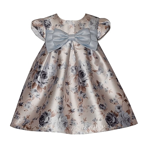 Bonnie Jean Baby Girls Short Sleeve Cap A-line Dress In Blue