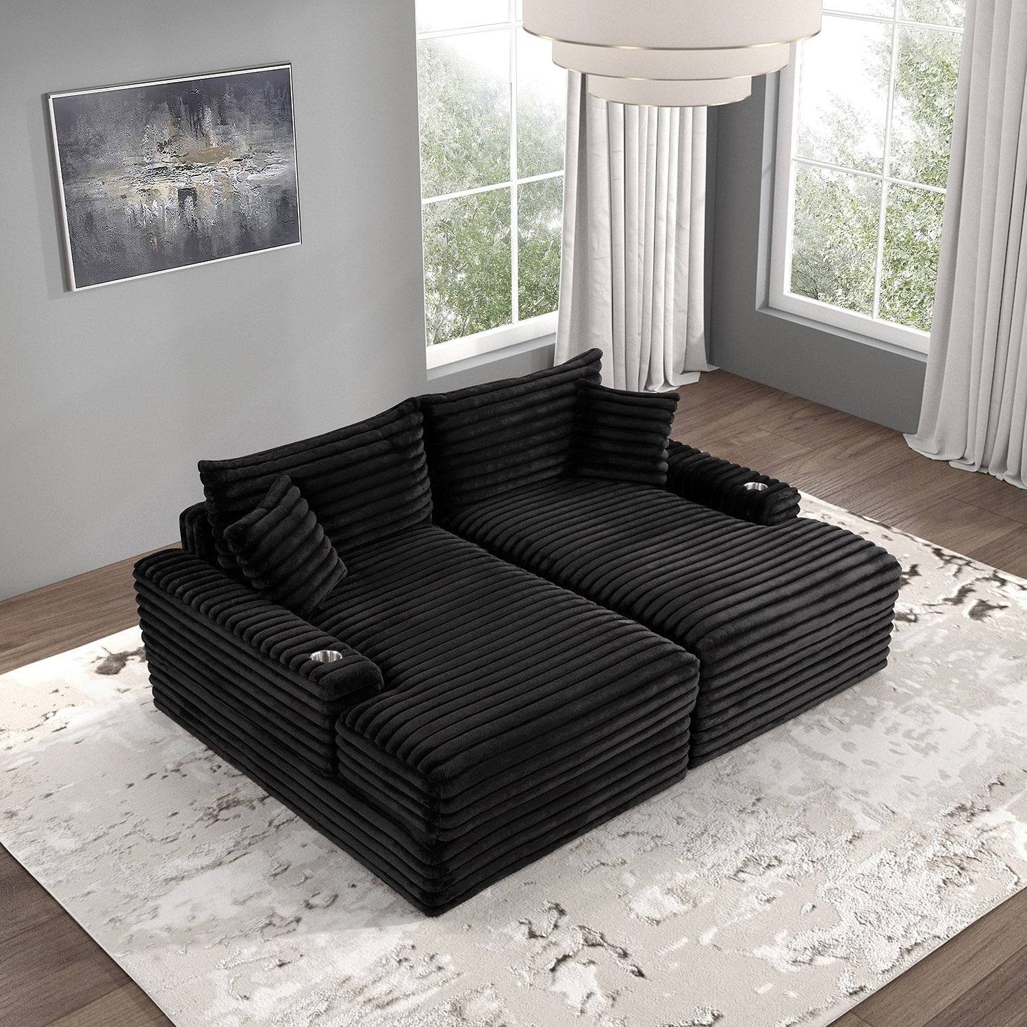 Furniture of America™  LIANNA Chaise Lounge with Cup Holder and USB Port