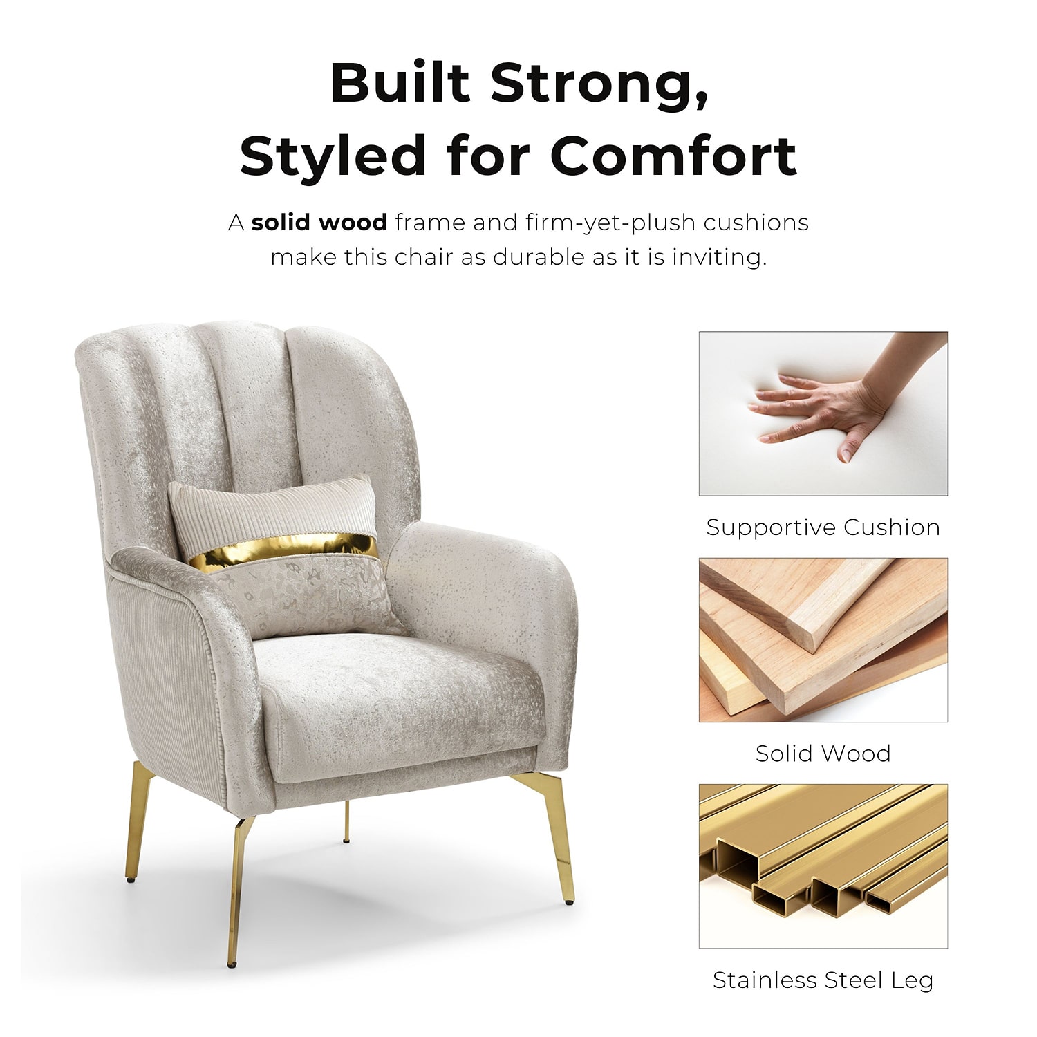 Furniture of America™  VERA Cushioned Accent Chair in Beige