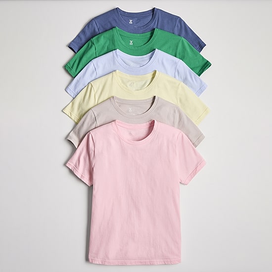Xersion Womens Cotton Crew Neck Short Sleeve T-Shirt