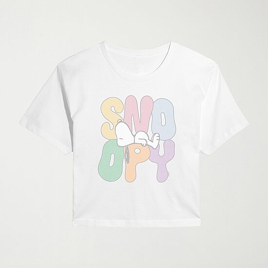 Sleepy Womens Juniors Crew Neck Short Sleeve Classic Fit Peanuts Snoopy Graphic T-Shirt