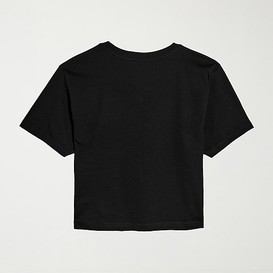 Ripped Logo Cropped Womens Juniors Crew Neck Short Sleeve Classic Fit Peanuts Snoopy Graphic T-Shirt