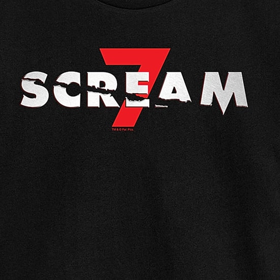 Scream 7 Logo Cropped Womens Juniors Crew Neck Short Sleeve Classic Fit Graphic T-Shirt