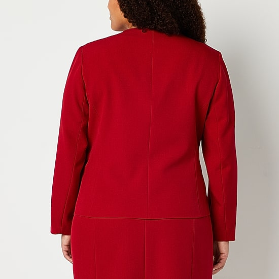 Black Label by Evan-Picone Womens Plus Classic Fit Suit Jacket