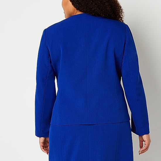 Black Label by Evan-Picone Womens Plus Classic Fit Suit Jacket