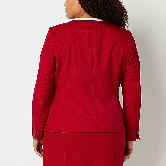 Black Label by Evan-Picone Womens Plus Classic Fit Suit Jacket