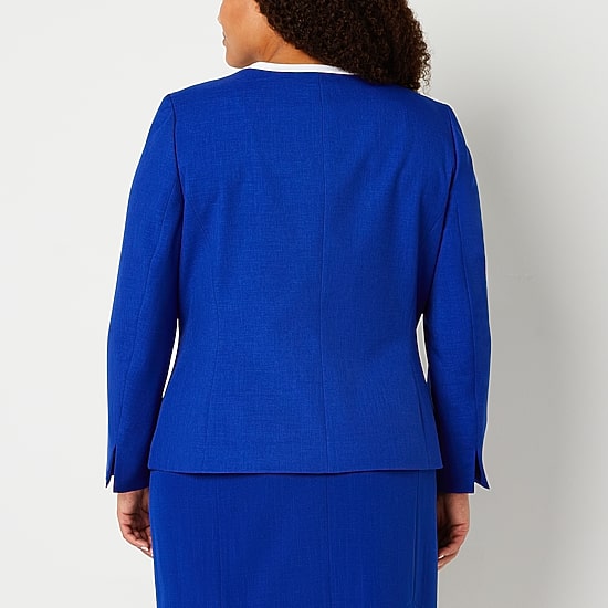 Black Label by Evan-Picone Womens Plus Classic Fit Suit Jacket