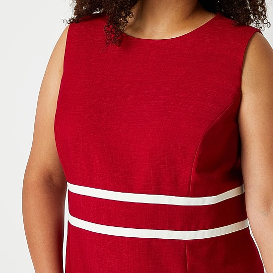 Black Label by Evan-Picone Womens Plus Crew Neck Sleeveless Sheath Dress