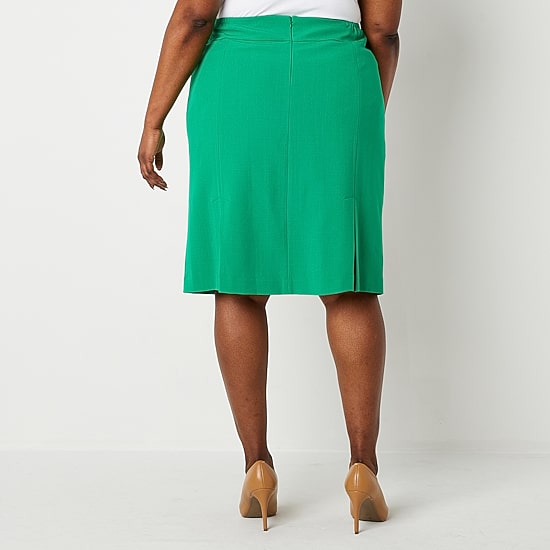 Black Label by Evan-Picone Womens Plus Suit Skirt