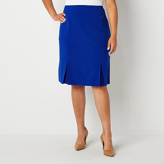 Black Label by Evan-Picone Womens Plus Suit Skirt