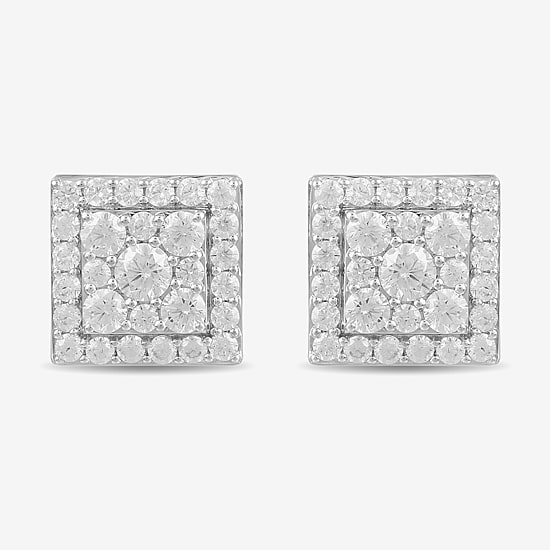 (G / I1) 1 CT. T.W. Lab Grown White Diamond 10K Gold 9.2mm Stud Earrings