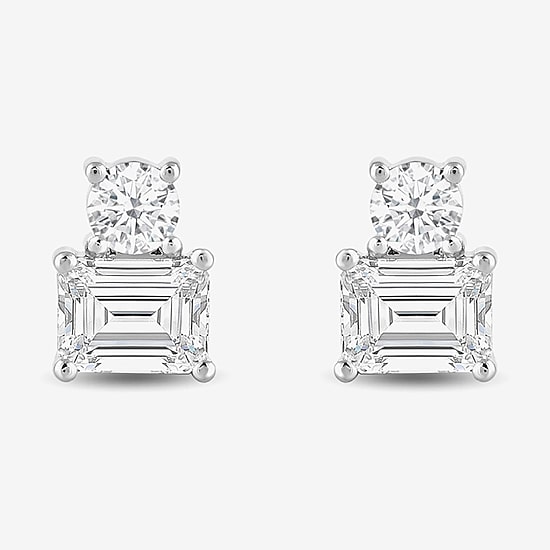 (F / Si2) 1 CT. T.W. Lab Grown White Diamond 10K Gold 6.7mm Stud Earrings