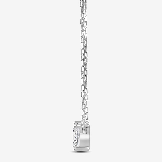 (F / Si2) Womens 1/2 CT. T.W. Lab Grown White Diamond 10K Gold 18 Inch Pendant Necklace