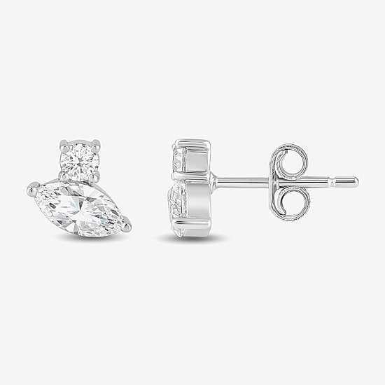 (F / Si2) 1 CT. T.W. Lab Grown White Diamond 10K Gold 6.8mm Stud Earrings