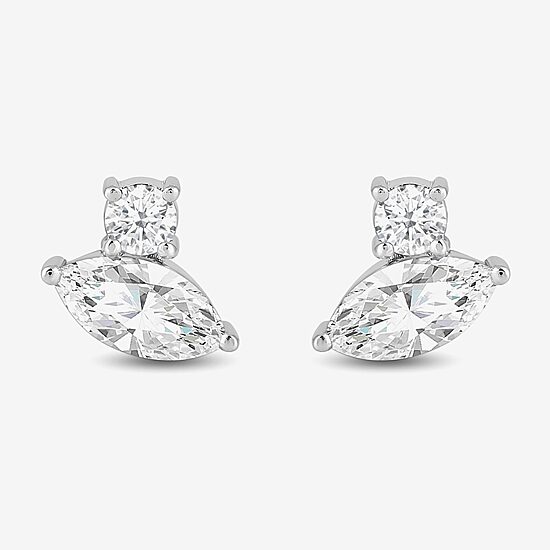 (F / Si2) 1 CT. T.W. Lab Grown White Diamond 10K Gold 6.8mm Stud Earrings