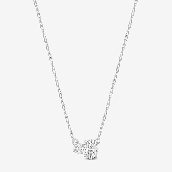 (F / Si2) Womens 1/2 CT. T.W. Lab Grown White Diamond 10K Gold 18 Inch Pendant Necklace
