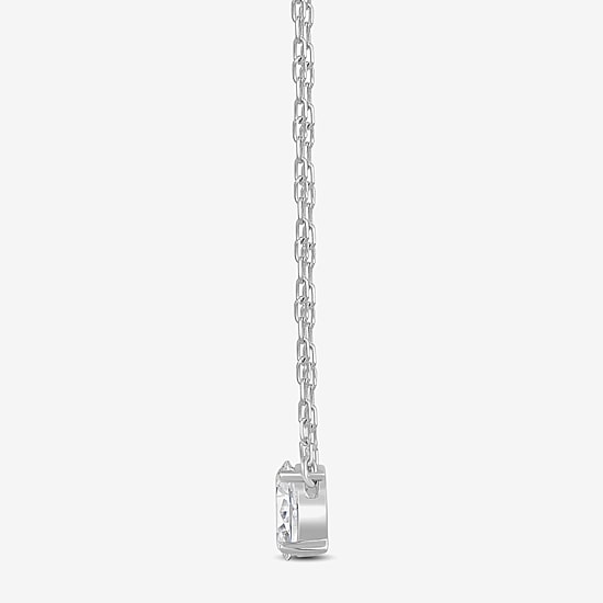 (F / Si2) Womens 1/2 CT. T.W. Lab Grown White Diamond 10K Gold 18 Inch Pendant Necklace