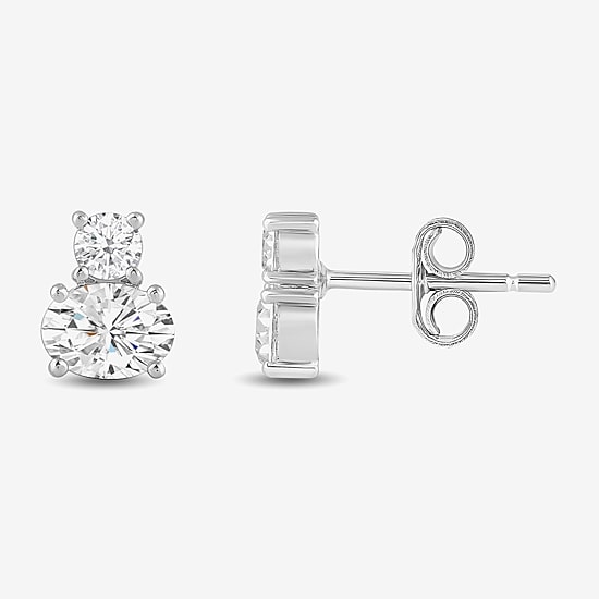 (F / Si2) 1 CT. T.W. Lab Grown White Diamond 10K Gold 7.2mm Stud Earrings
