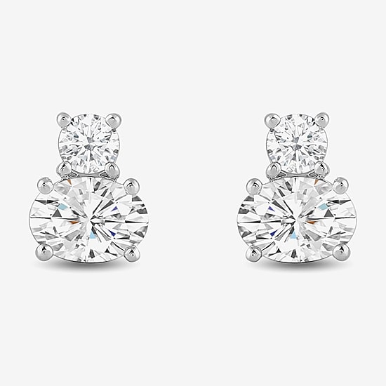 (F / Si2) 1 CT. T.W. Lab Grown White Diamond 10K Gold 7.2mm Stud Earrings
