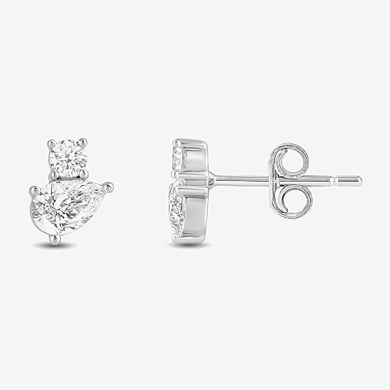 (F / Si2) 1 CT. T.W. Lab Grown White Diamond 10K Gold 8.2mm Stud Earrings