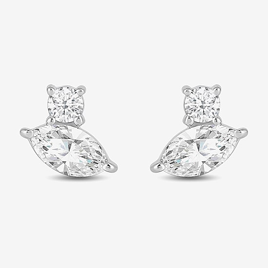 (F / Si2) 1/2 CT. T.W. Lab Grown White Diamond 10K Gold 5.9mm Stud Earrings