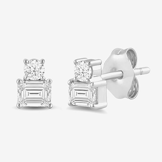 (F / Si2) 1/2 CT. T.W. Lab Grown White Diamond 10K Gold 5.1mm Stud Earrings